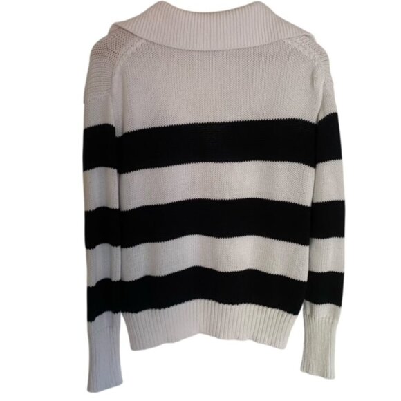 Aqua White & Navy Polo Sweater Small - Picture 4 of 4